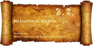 Weinstock Kolos névjegykártya
