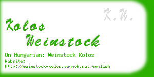 kolos weinstock business card